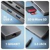 AXAGON Hub HMC-8HLSA USB-C 3.2 Gen 1 hub, 3x USB-A + 4K/30Hz HDMI + SD/mic roSD, GLAN, Audio, PD 100W, 20cm USB-C kabel